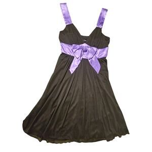 Sleeveless Dress Ladies Black Lavender Bow Dance Party Size 6 Enfocus Studio